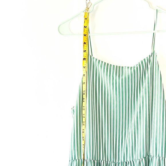 & other stories tiered lightweight dress w/green & white stripe pattern - Picture 5 of 6